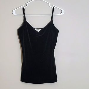 LOFT Stretchy Black Velvety Spaghetti Strap Tank